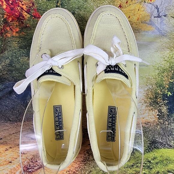 Sperry Topsider yellow sequin boat shoes Women's 6M - Picture 6 of 9